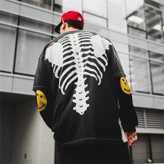 Kapital Reversible Skeleton Distressed T-Shirt
