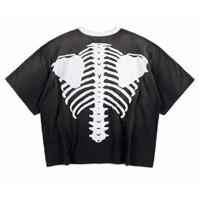 Kapital Reversible Skeleton Distressed T-Shirt