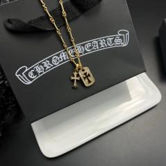 CH Crystal Cross 925 Silver Necklack