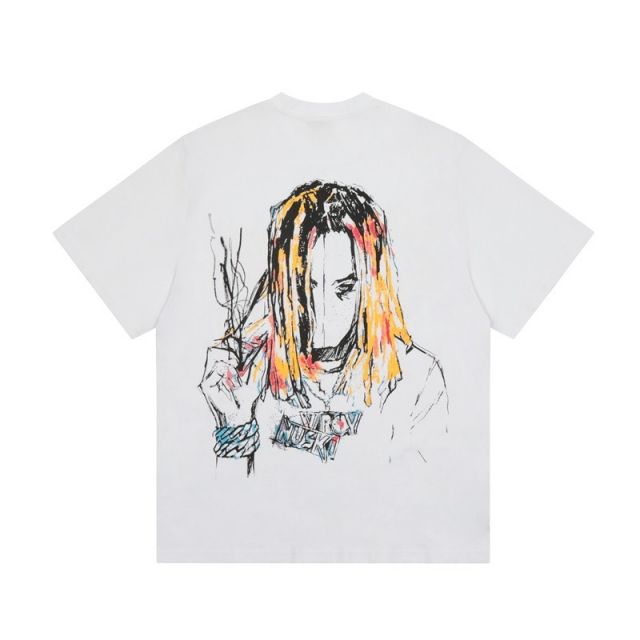 Revenge x Lil Durk color painting tee black white