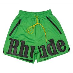 Rhude leather lettering patch mesh shorts 4 colors