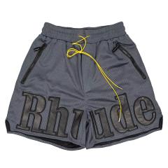 Rhude leather lettering patch mesh shorts 4 colors