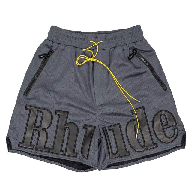 Rhude leather lettering patch mesh shorts 4 colors