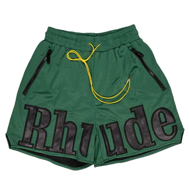 Rhude leather lettering patch mesh shorts 4 colors