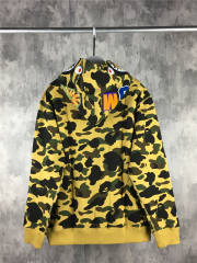 [Best Quality] 1:1 Bape 1ST OG Full Camo Shark Full Zip up Hoodies Yellow Camo