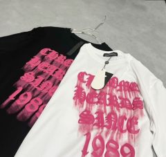 Chr0me Hearts Foaming Print Pink Logo T-Shirt Black White (men/women)