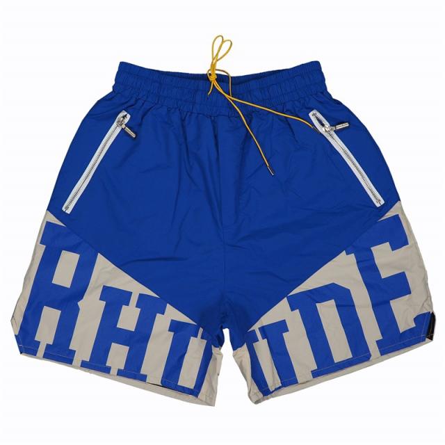 Rhude splicing shorts black green blue