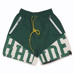 Rhude splicing shorts black green blue