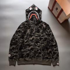 [Best Quality] 1:1 Bape ABC Black Camo Shark Full Zip-Up Hoodie