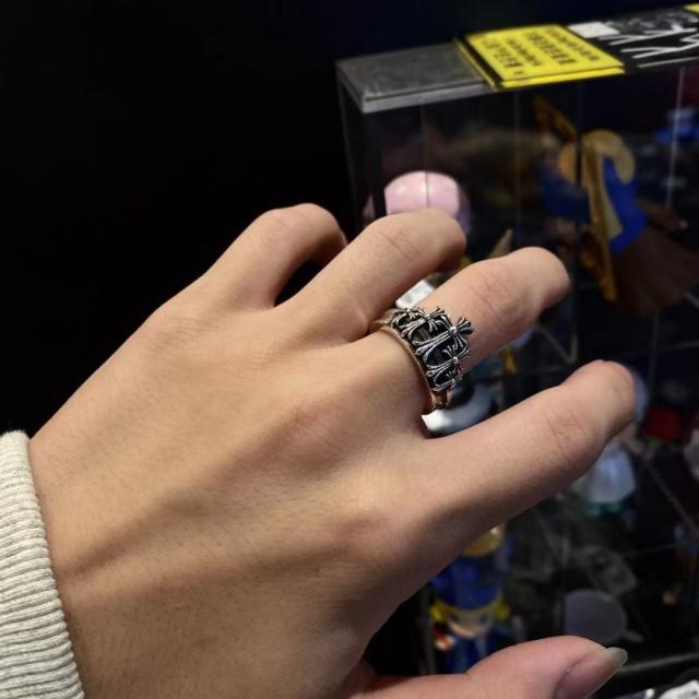 CH Overlapping Crosses Ring 925 Silver