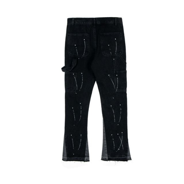 Gallery Dept splash ink bell-bottom jeans black