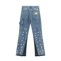 Gallery Dept stitching bell-bottom jeans blue