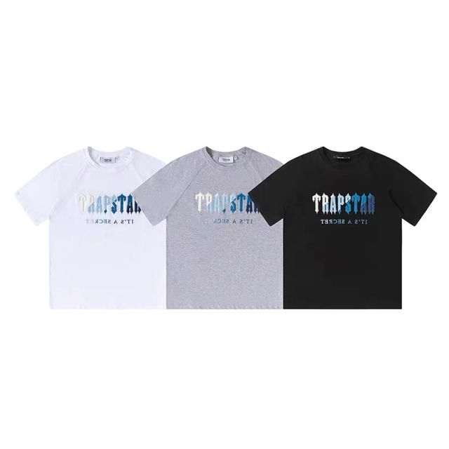 Trapstar white and blue gradient letters tee 3 colors
