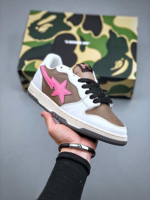 Bape Sk8 Sta Low White Brown Pink