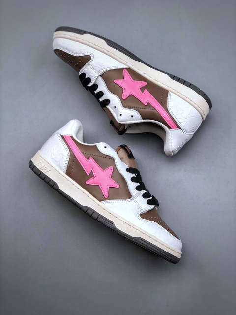 Bape Sk8 Sta Low White Brown Pink