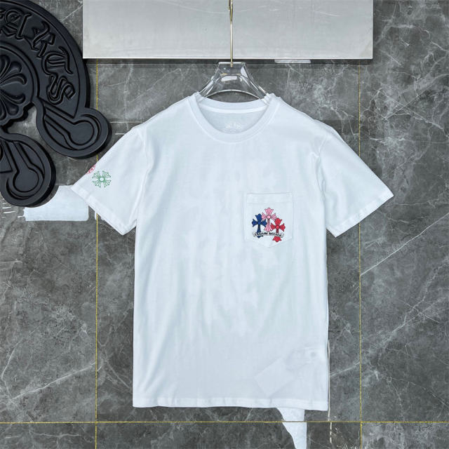 Chr0me Hearts Multi Colorful Crosses T-Shirts Black White