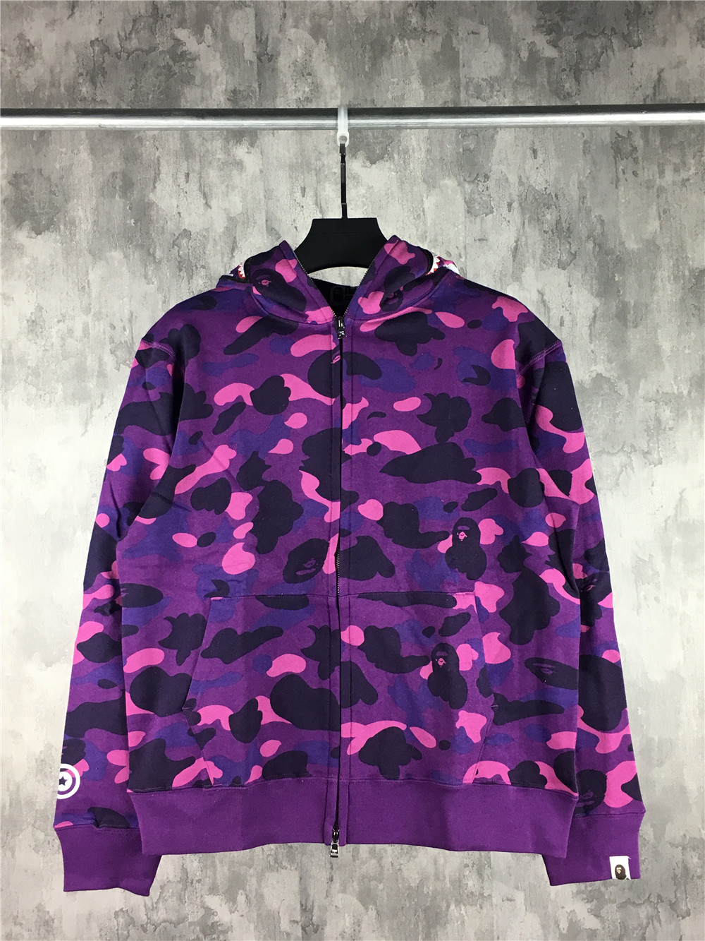 Purple bape discount full zip hoodie