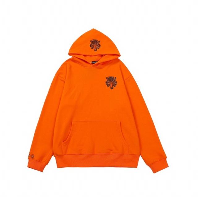 Chr0me Heart Black Logo Hoodie Orange