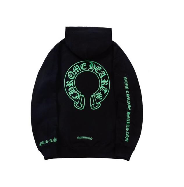 Chr0me Hearts Green C Horseshoe Logo Hoodie (Glow in Dark)