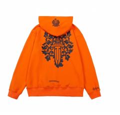 Chr0me Heart Black Logo Hoodie Orange