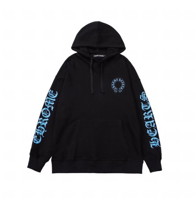 Chr0me Hearts Blue Multi Crosses Logo Hoodie Black