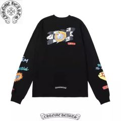 Chr0me Hearts Arms cartoon lettering long sleeves t-shirt black