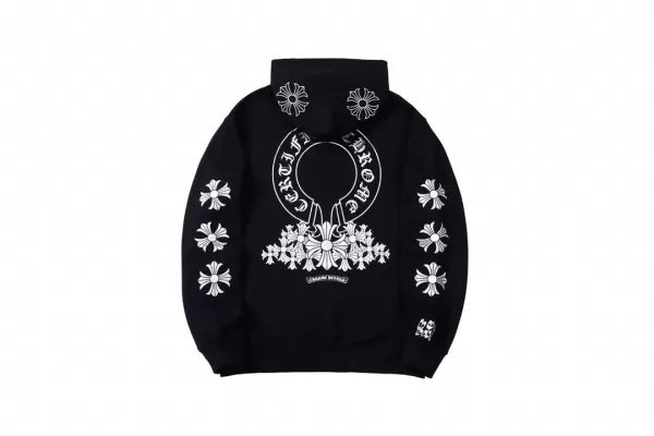 Chr0me Hearts Silver Cross Logo Miami Hoodie Black