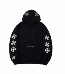 Chr0me Hearts Silver Cross Logo Miami Hoodie Black