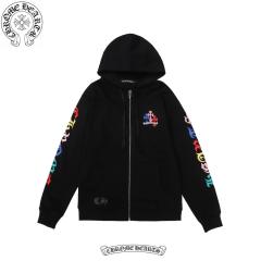 Chr0me Hearts Backside Colorful Crosses Hoodie Black