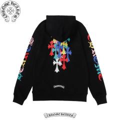 Chr0me Hearts Backside Colorful Crosses Hoodie Black