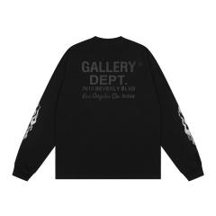 Gallery Dept arm flame print long sleeve black t-shirt