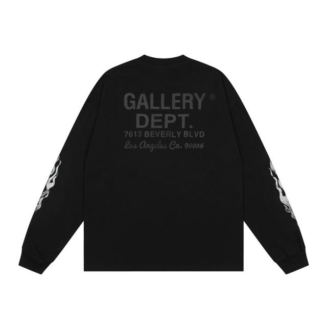 Gallery Dept arm flame print long sleeve black t-shirt