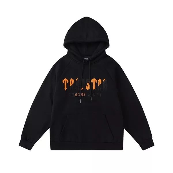 Trapstar London Towel Embroidered Hoodie & Pants Tracksuit(Orange Black Logo)