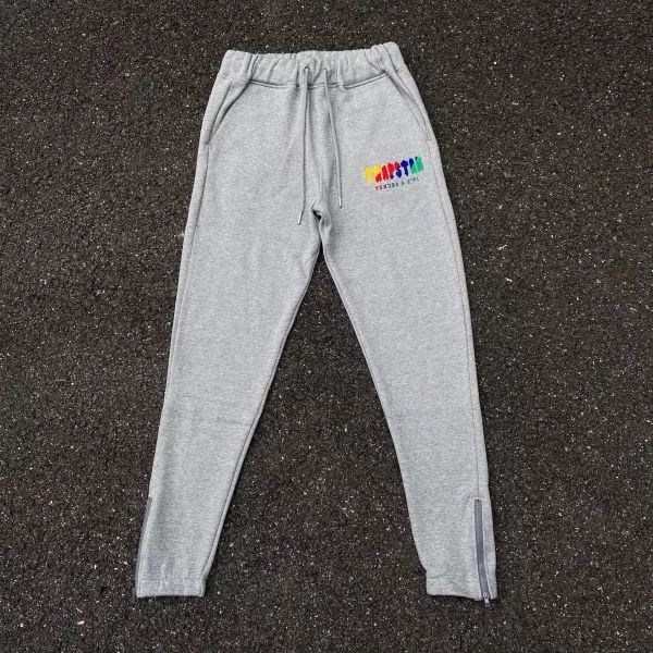 Trapstar London Rainbow Towel Embroidery Logo Hoodie & Sweatpants Tracksuit Black Grey
