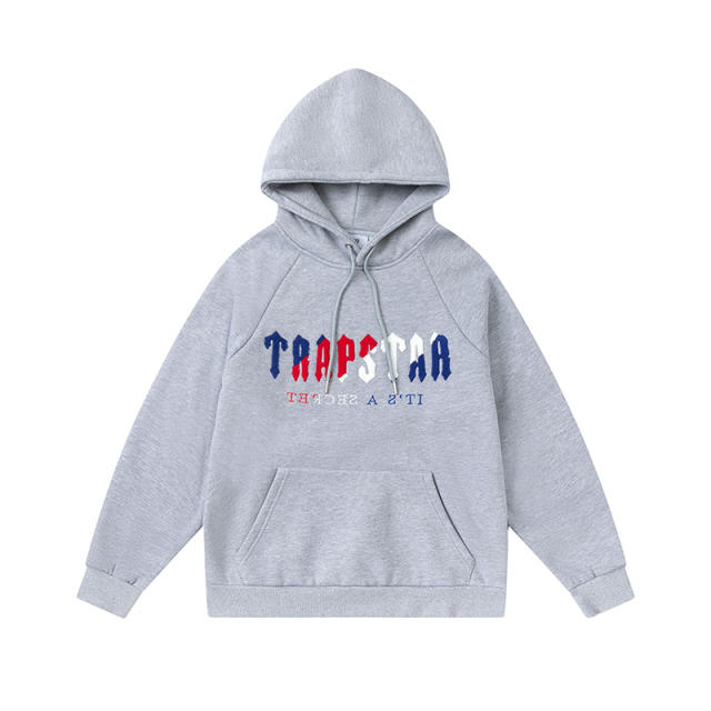 Trapstar Towel Embroidered Hoodie & Pants (Blue Red White Logo)