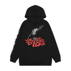 Vlone Blood letters hoodie black white