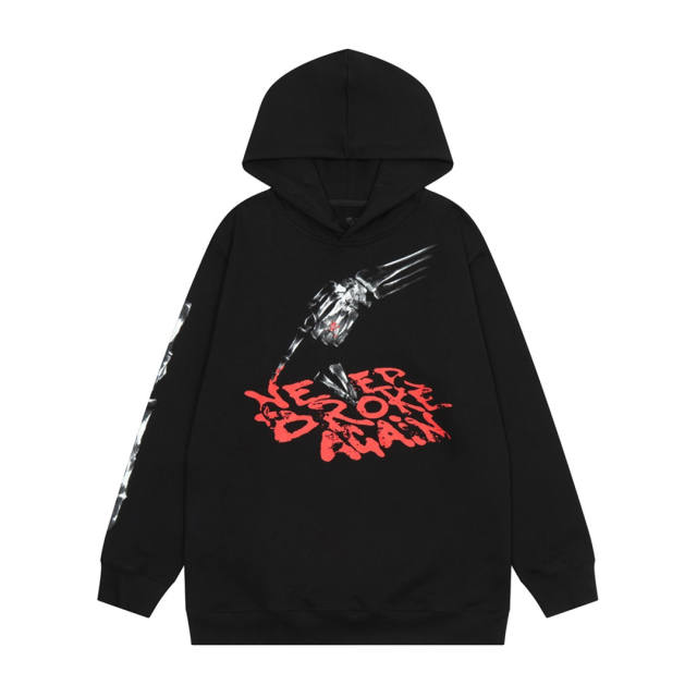 Vlone Blood letters hoodie black white