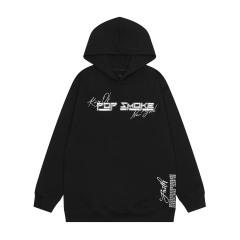 Vlone pop smoke hoodie black white