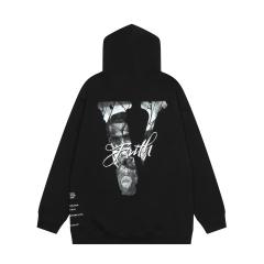 Vlone pop smoke hoodie black white