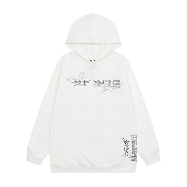 Vlone pop smoke hoodie black white