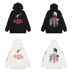 Vlone Blood letters hoodie black white
