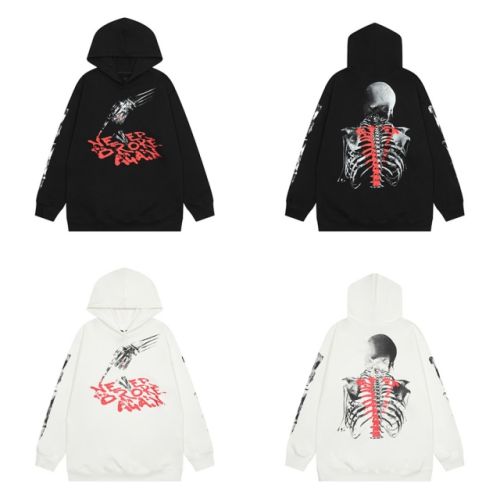 Vlone Blood letters hoodie black white