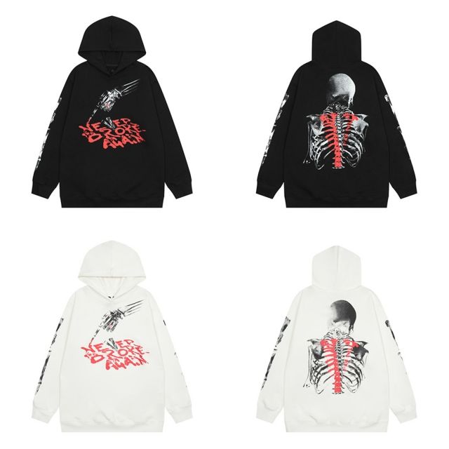 Vlone Blood letters hoodie black white
