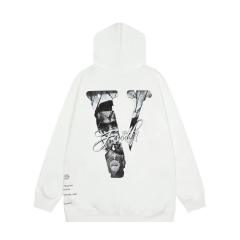Vlone pop smoke hoodie black white