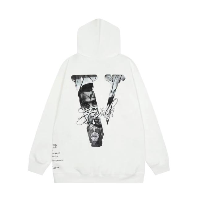 Vlone pop smoke hoodie black white