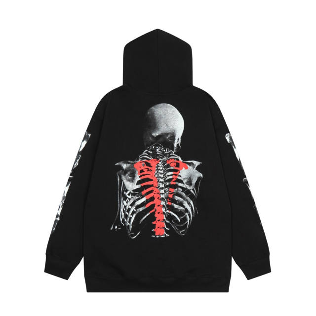 Vlone Blood letters hoodie black white