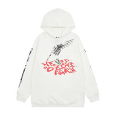 Vlone Blood letters hoodie black white