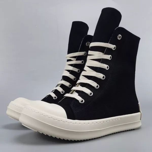R*ck Οwens Hi-Street Thick Sole Zipper High Shoes Black High Top