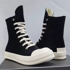 R*ck Οwens Hi-Street Thick Sole Zipper High Shoes Black High Top