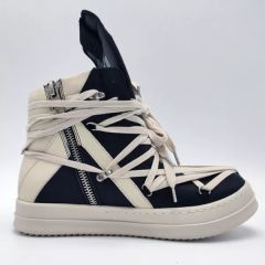 R*ck Οwens Hi-Street Big Tongue Long Laces Leather High Shoes Black High Top